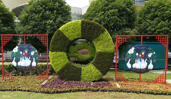 設(shè)立立體花壇時的層次與背景